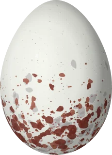 Illustration of an Amazonian Grosbeak (Cyanoloxia rothschildii) egg, 23.5 × 17 mm