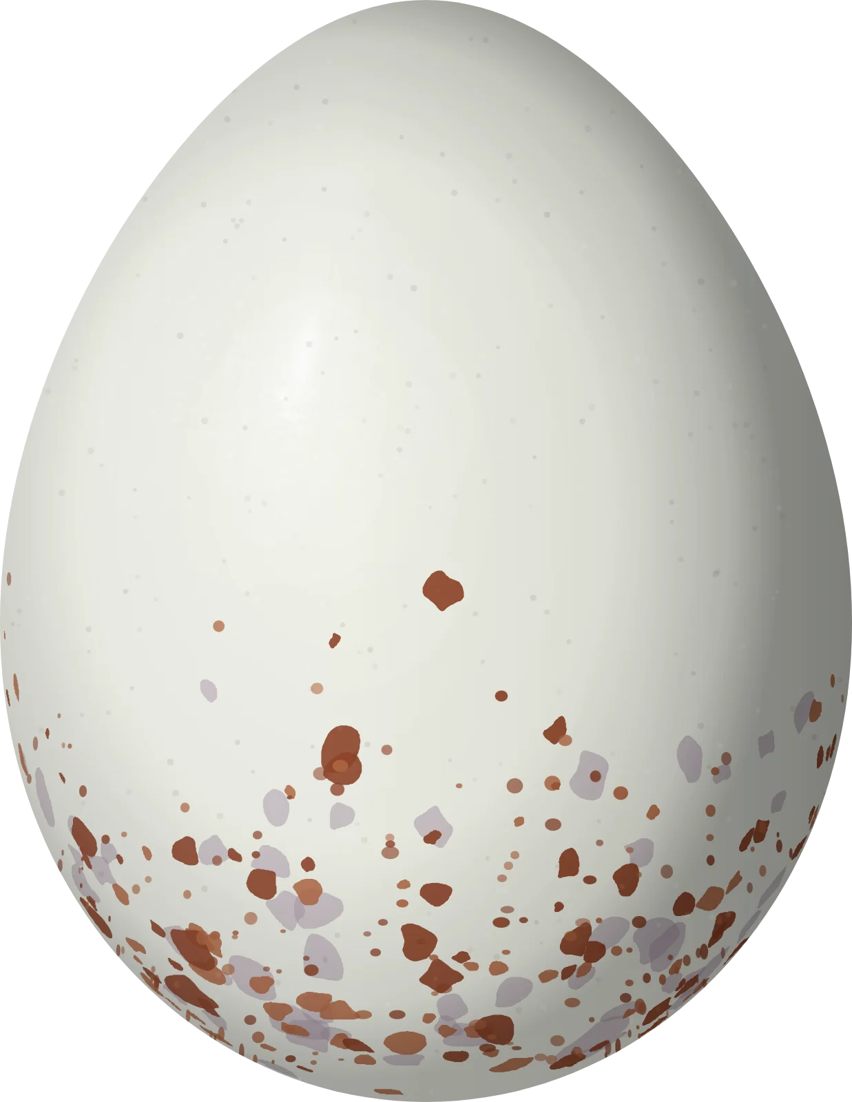 Illustration of a Blue-black Grassquit (Volatinia jacarina) egg, 16.3 × 12.6 mm