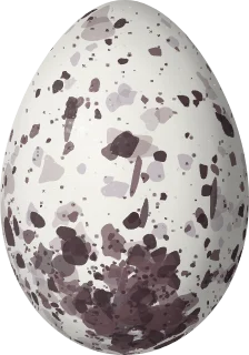 Illustration of a Golden-chevroned Tanager (Thraupis ornata) egg, 25 × 17.5 mm
