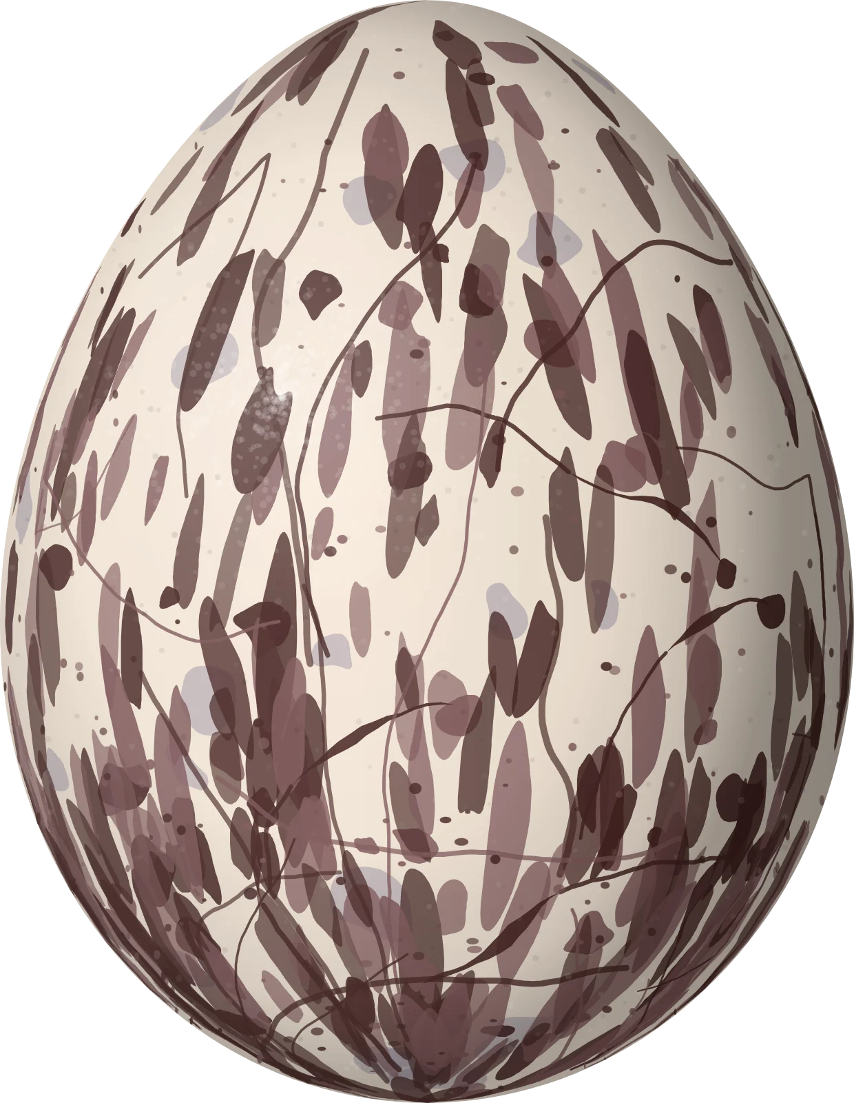 Illustration of a Great Crested Flycatcher (Myiarchus crinitus) egg, 22.54 × 17.47 mm