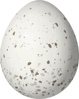 Illustration of a Grey Warbler-Finch (Certhidea fusca) egg, 16.75 × 13.33 mm
