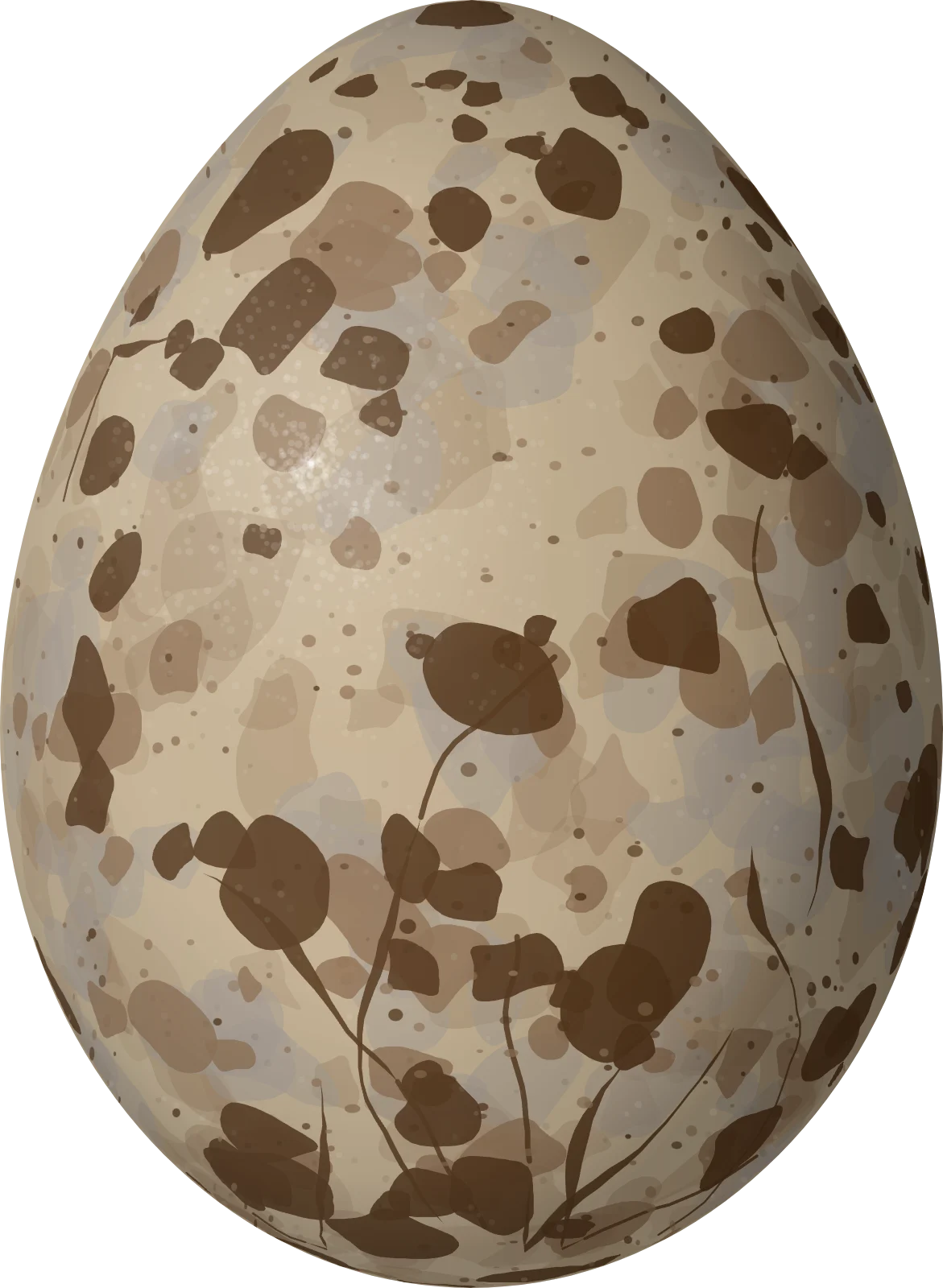 Illustration of a Lapland Longspur (Calcarius lapponicus) egg, 20.9 × 15.3 mm