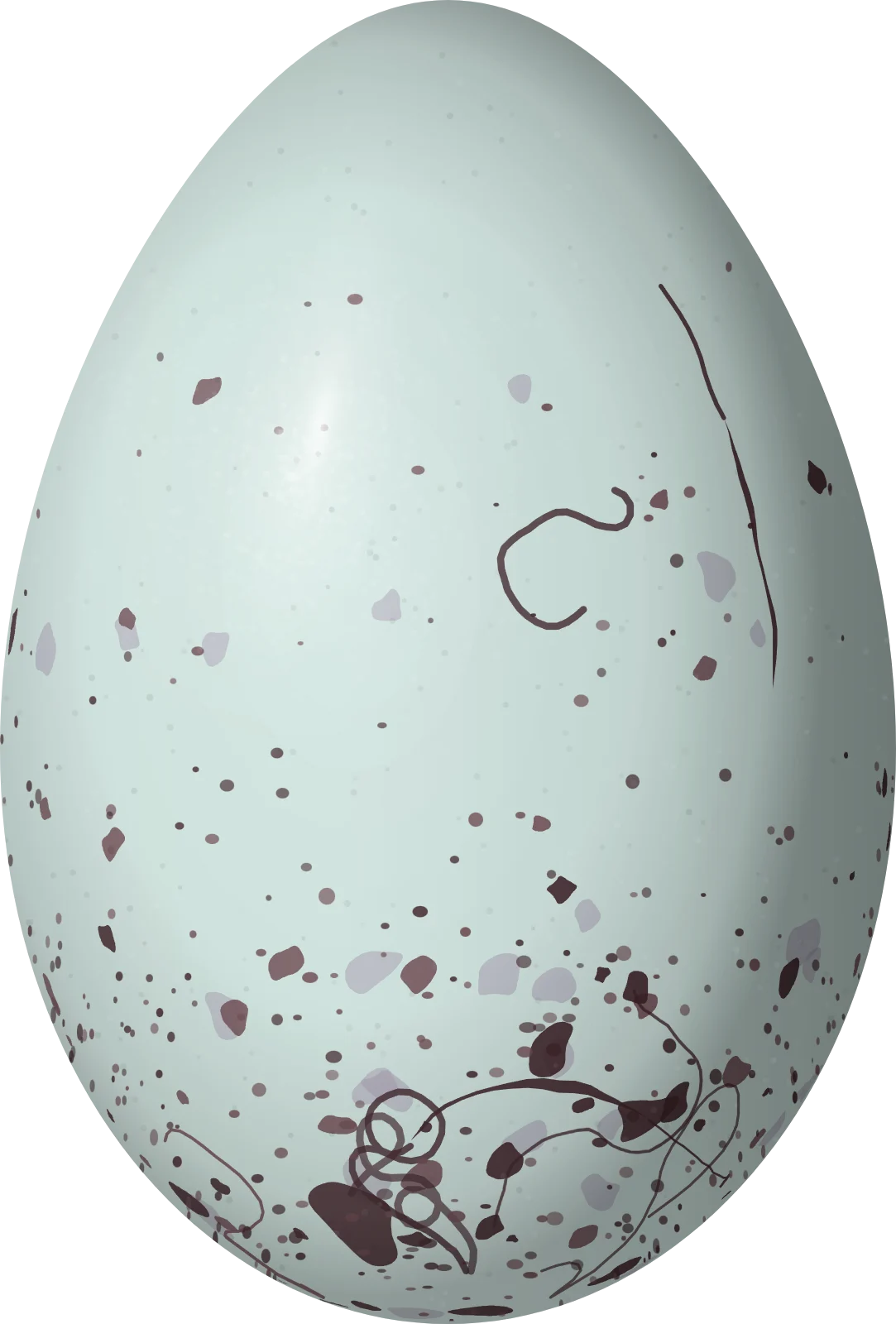 Illustration of a Red-bellied Grackle (Hypopyrrhus pyrohypogaster) egg, 30 × 20.3 mm