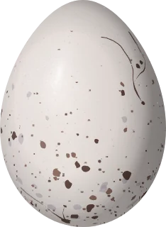 Illustration of a Tit-like Dacnis (Xenodacnis parina) egg, 20.5 × 15 mm